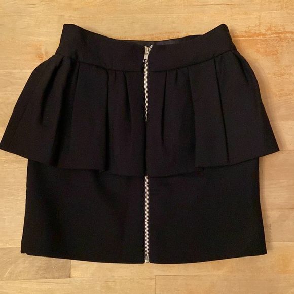 MILLY OF NEW YORK Wool Blend Black Peplum Skirt - Picture 8 of 10